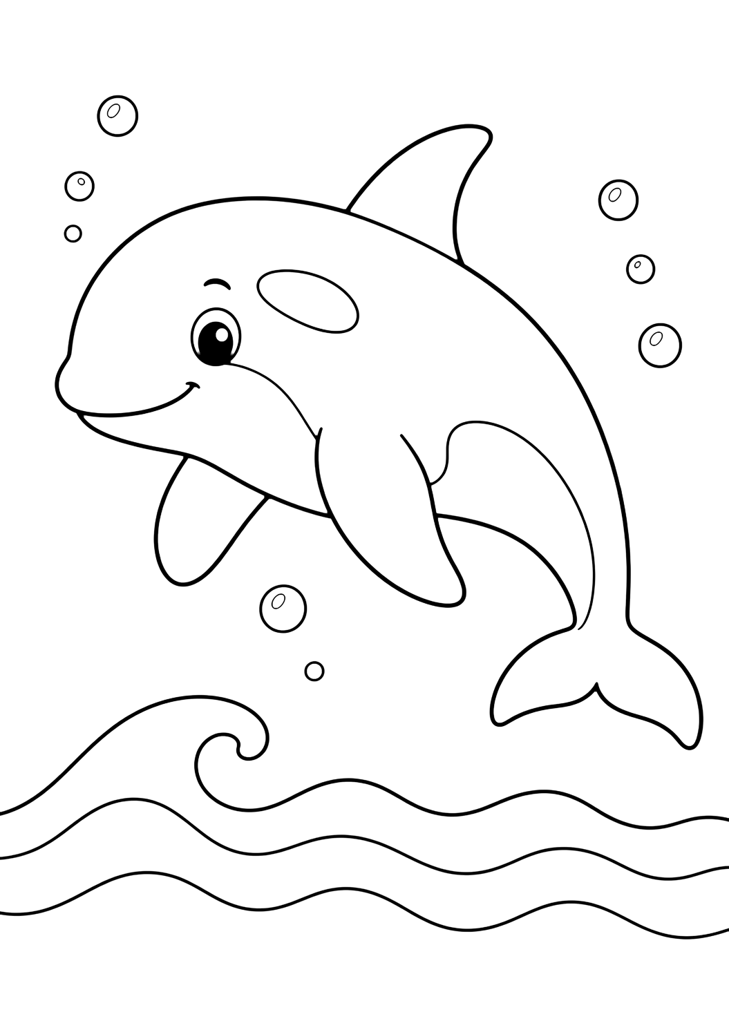 Coloriage avec Orque. Idéal pour enfants, thèmes de l'océan, impression et coloriage en ligne.