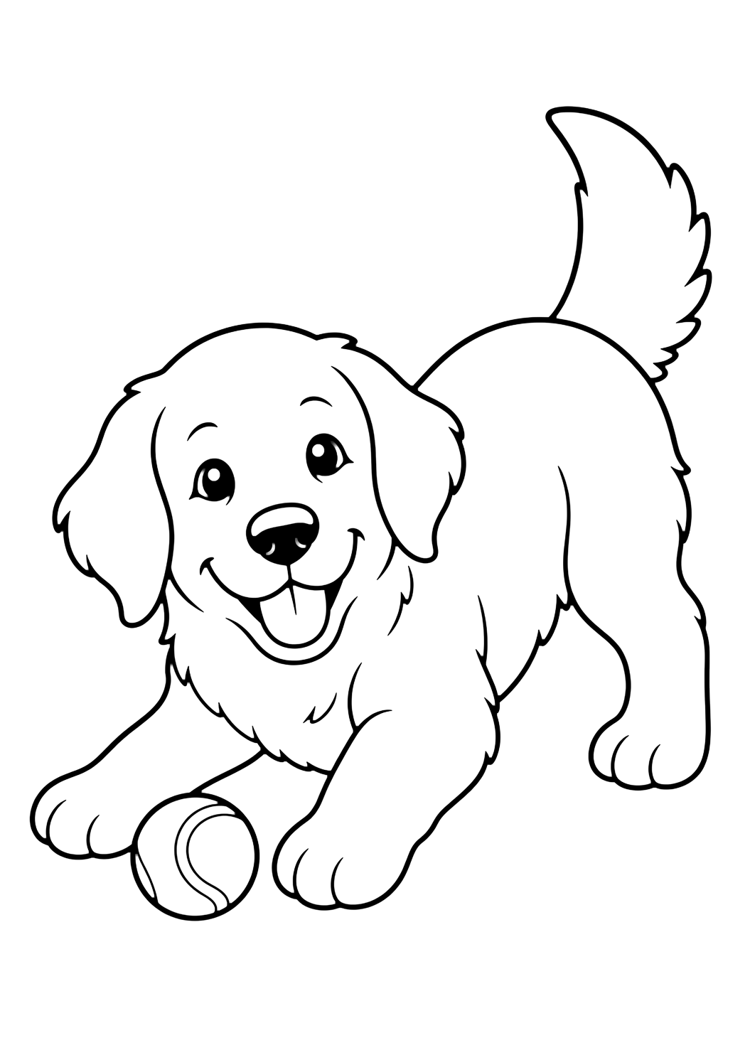 Verspielter Golden-Retriever-Welpe Ausmalbild