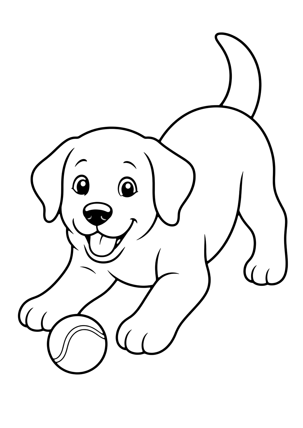 Verspielter Labrador Retriever Welpe Ausmalbild