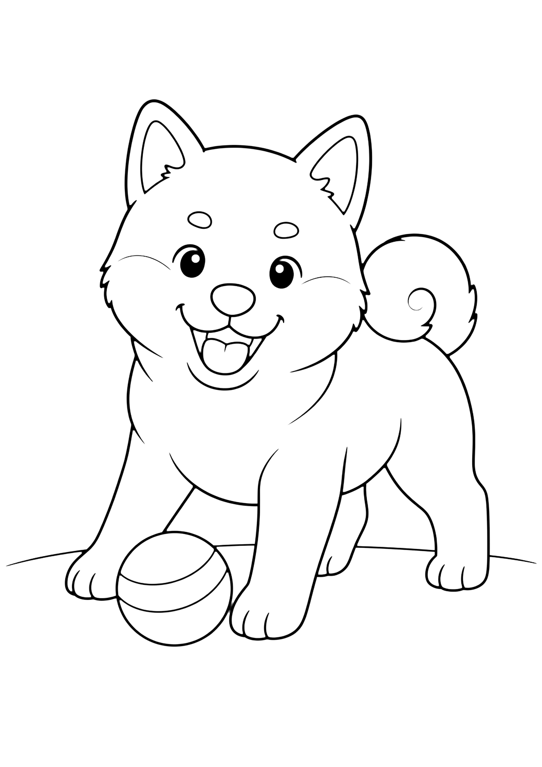 Verspielter Shiba Inu Welpe Ausmalbild