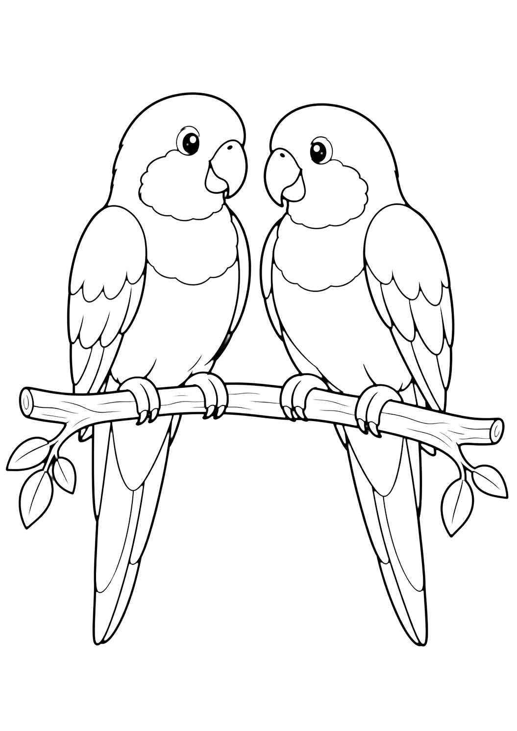 Pareja de cotorras monje para colorear