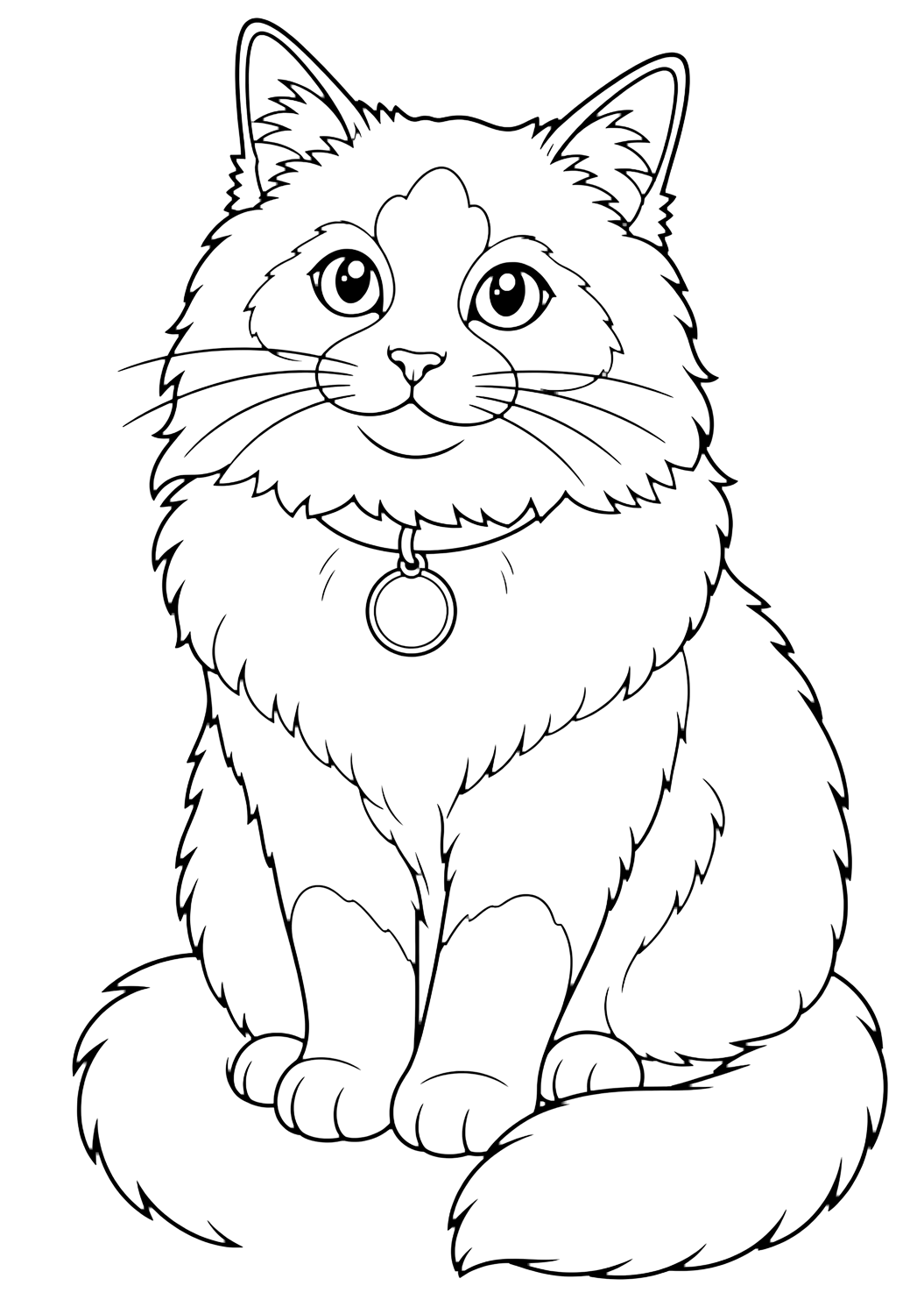 Ragdoll con collar para colorear
