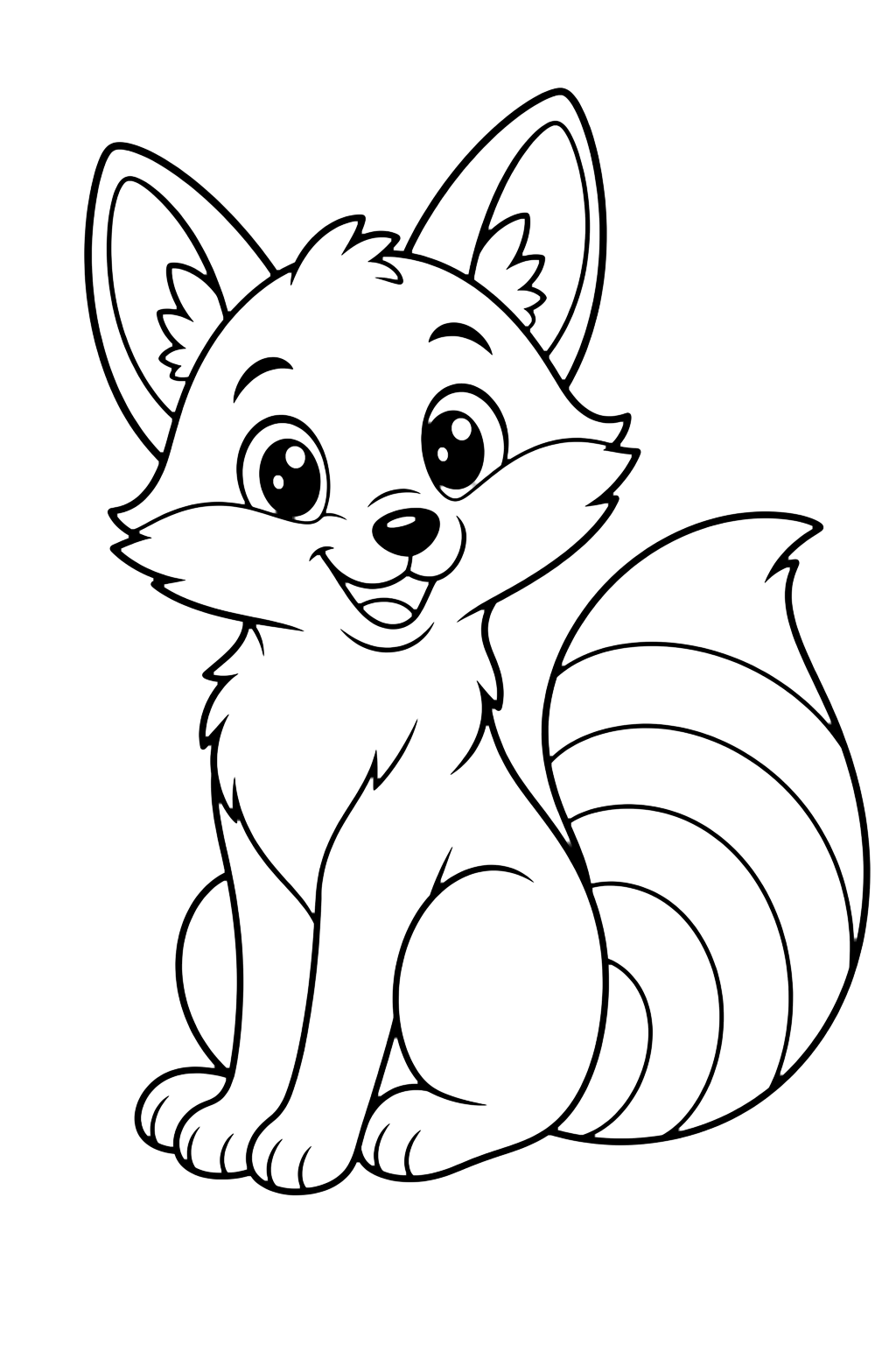 Renard arc-en-ciel à colorier