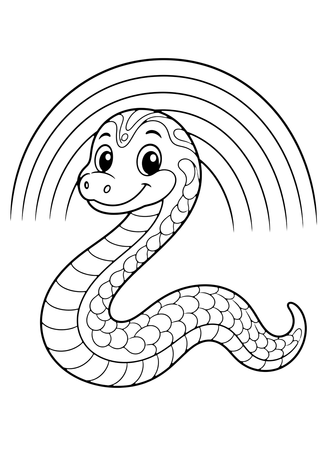 Serpiente arcoíris para colorear