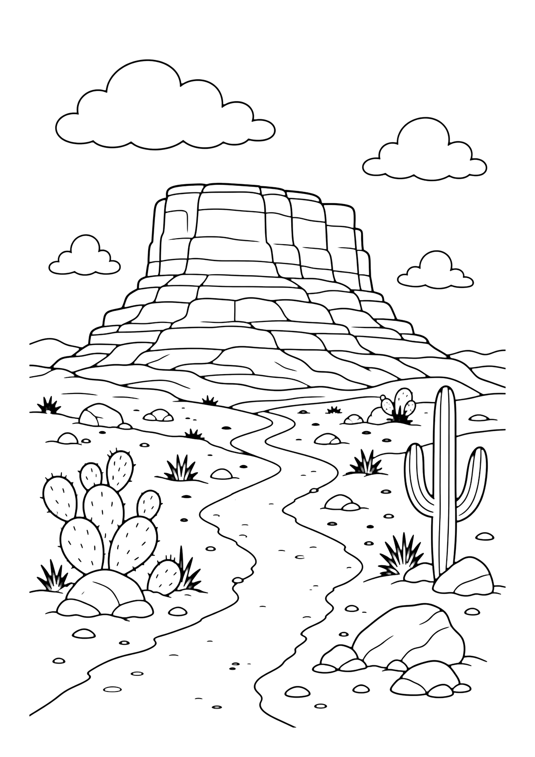 Mesa de roca roja para colorear