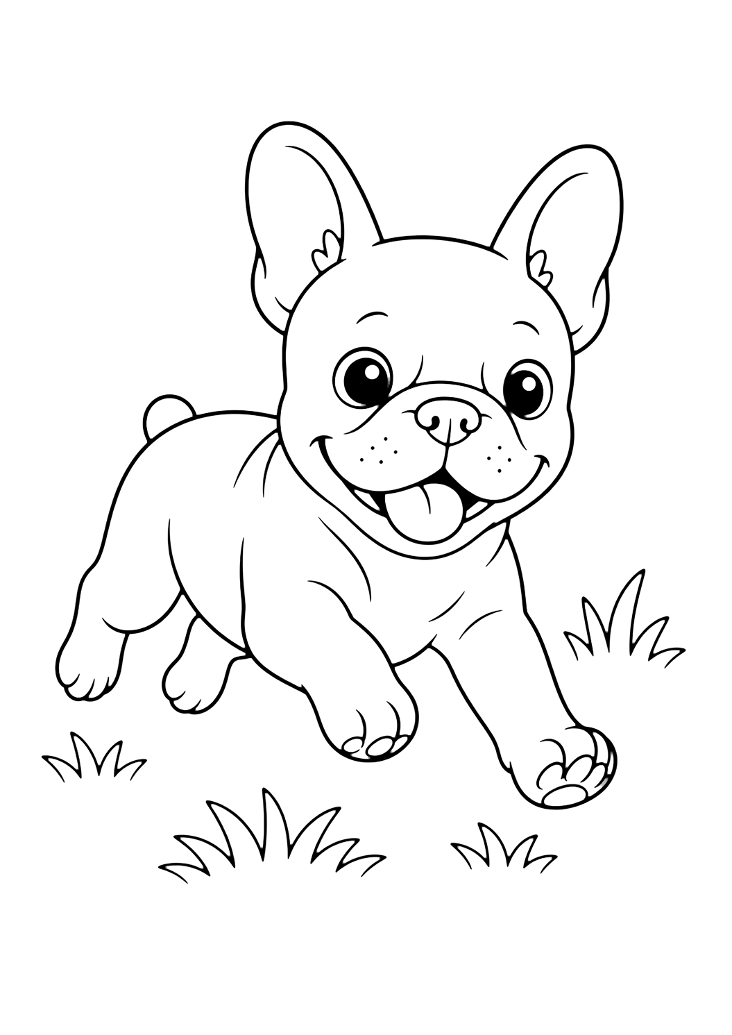 Bouledogue francese che corre da colorare
