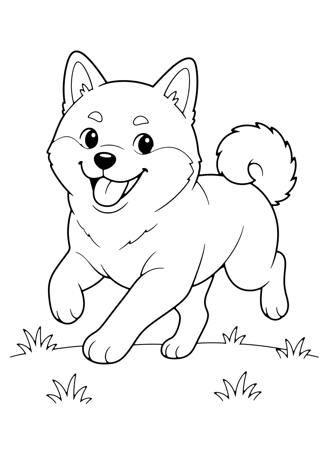 Rennender Shiba Inu Ausmalbild