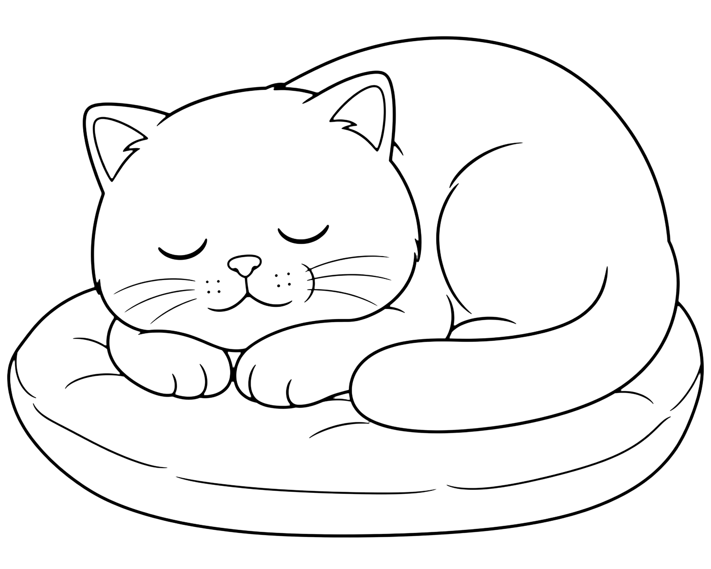 Uyuyan British Shorthair yavru kedi boyama sayfası
