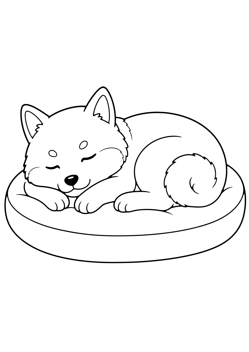 Cachorro shiba inu dormido para colorear