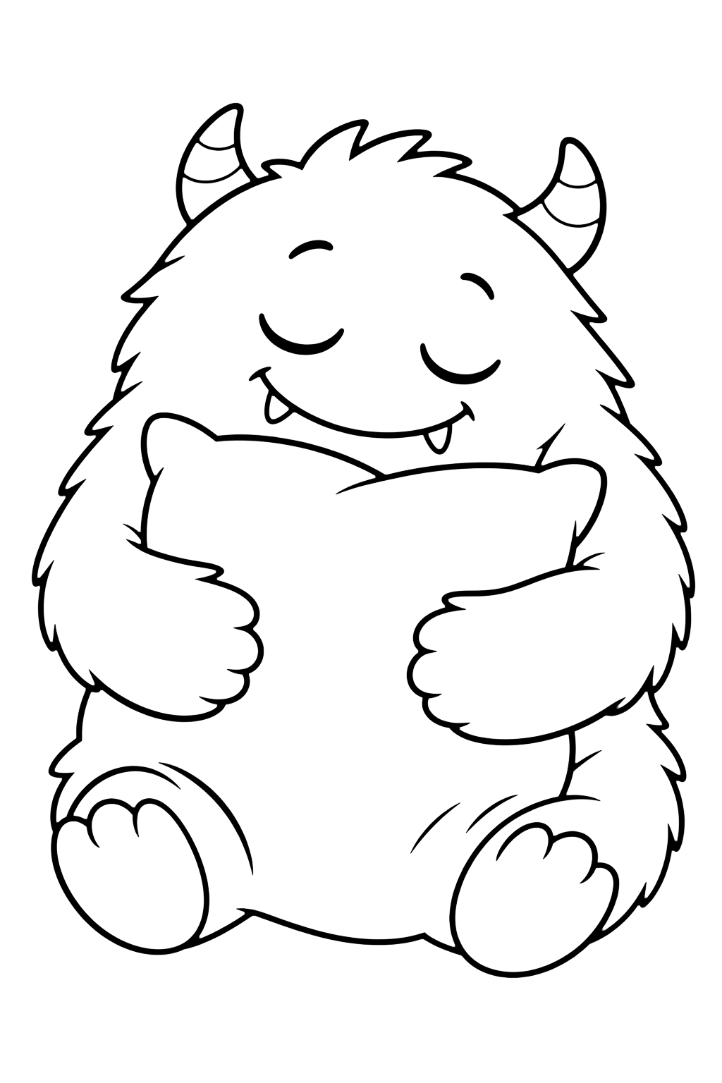 Monstruo almohada dormilón para colorear
