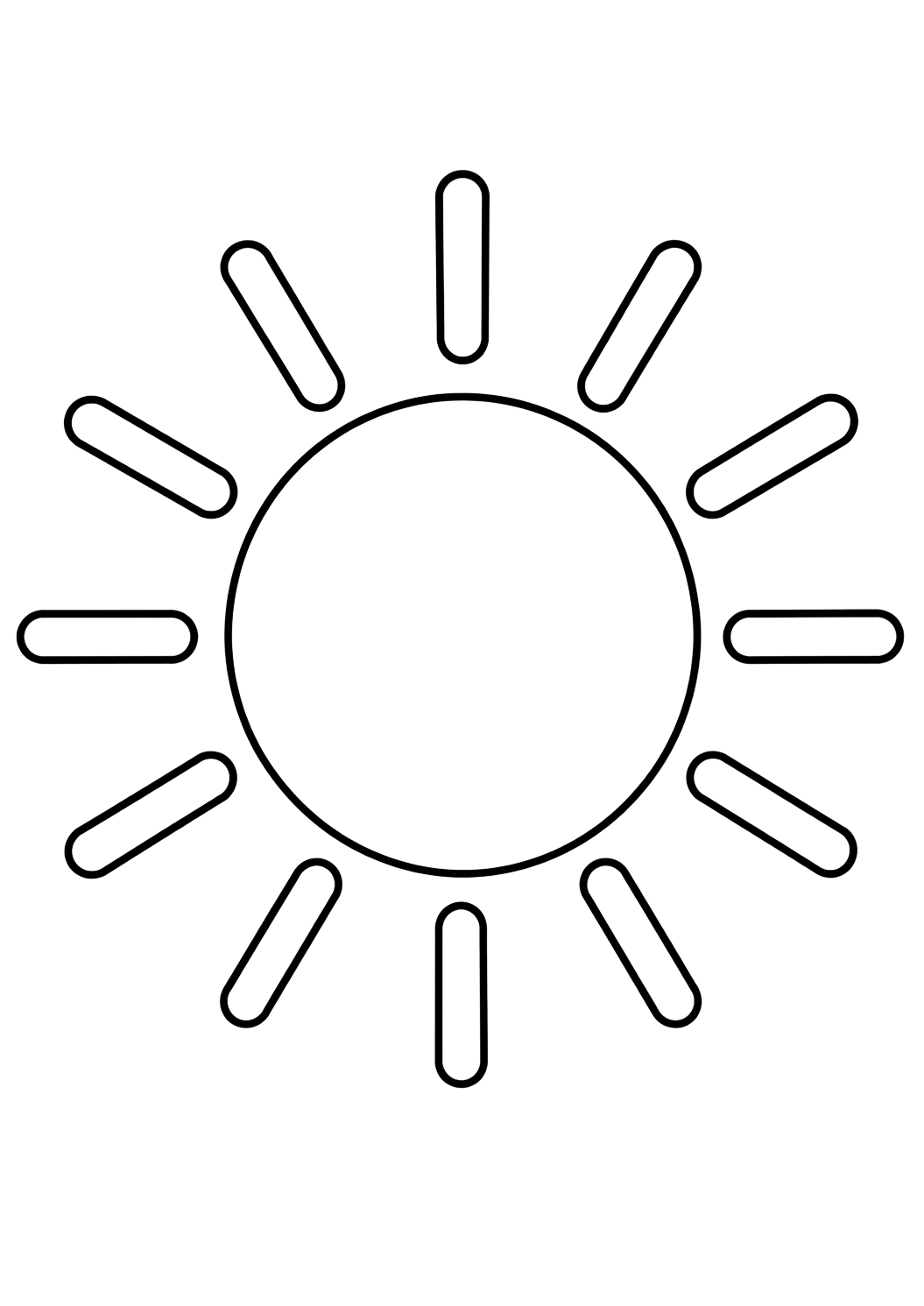 Coloriage de soleil avec icône soleil. Idéal pour enfants, été, impression et coloriage en ligne.
