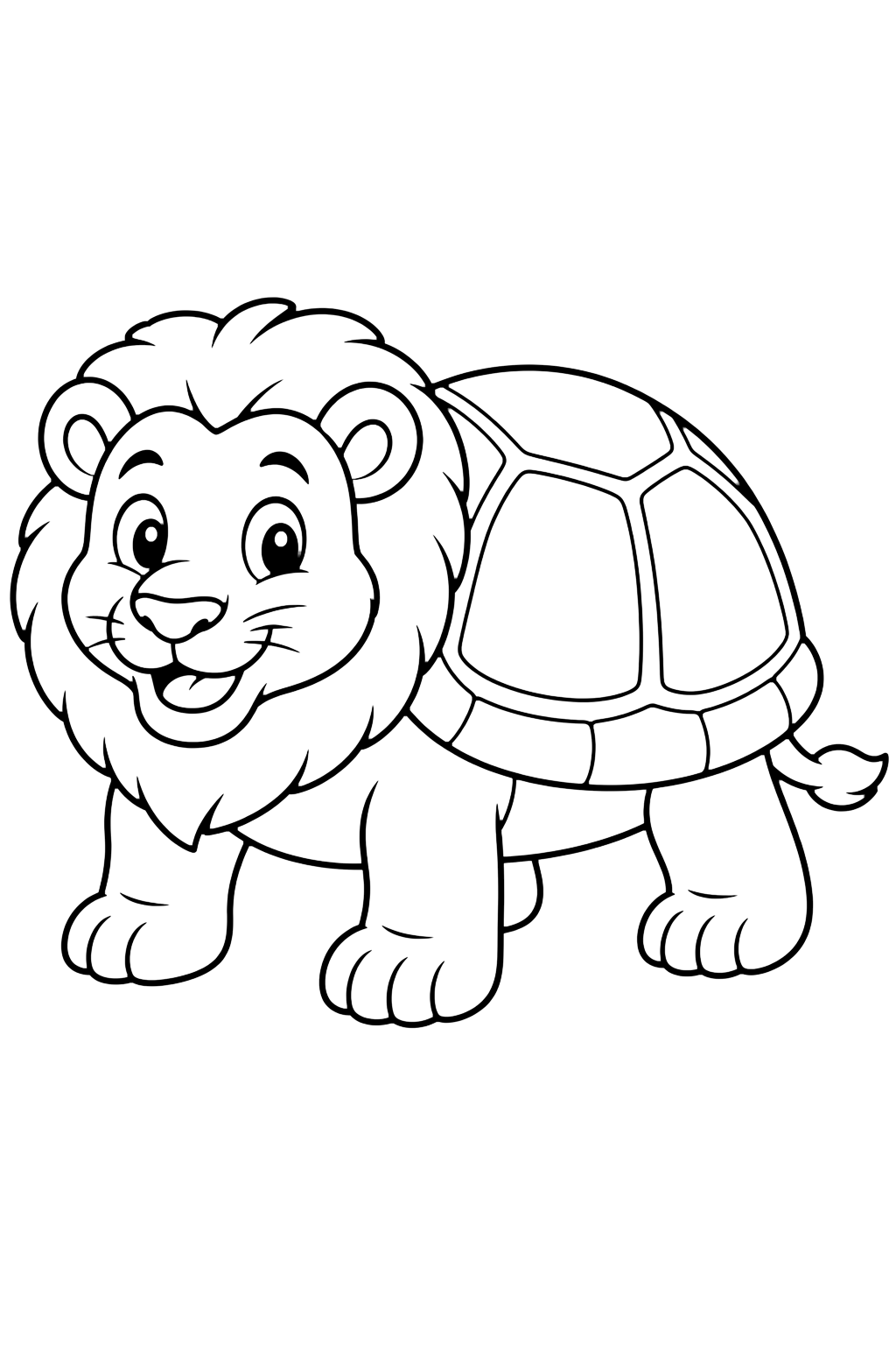 Dibujo para colorear: Criatura tortuga león