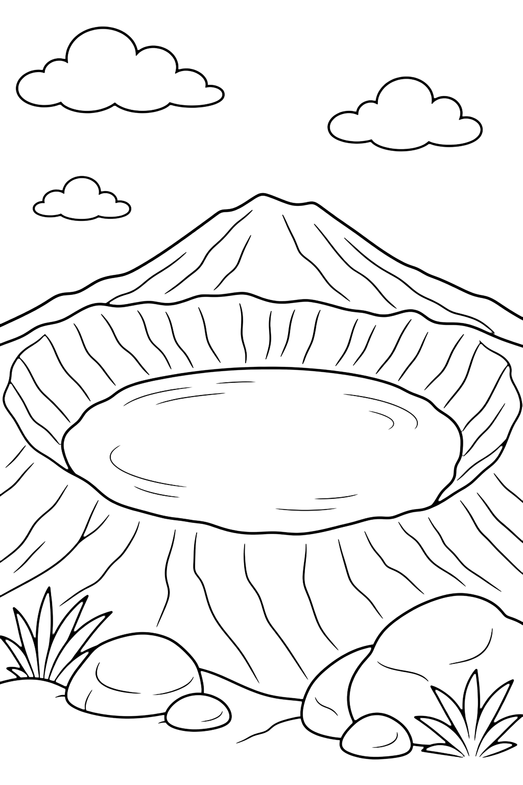Vulkan-Kratersee Ausmalbild