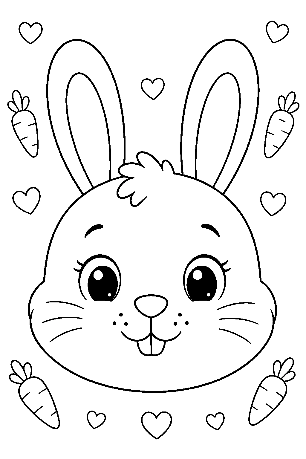 Baby Bunny Face Coloring Page
