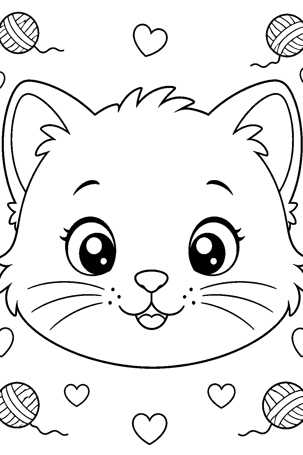 Baby Kitten Face Coloring Page