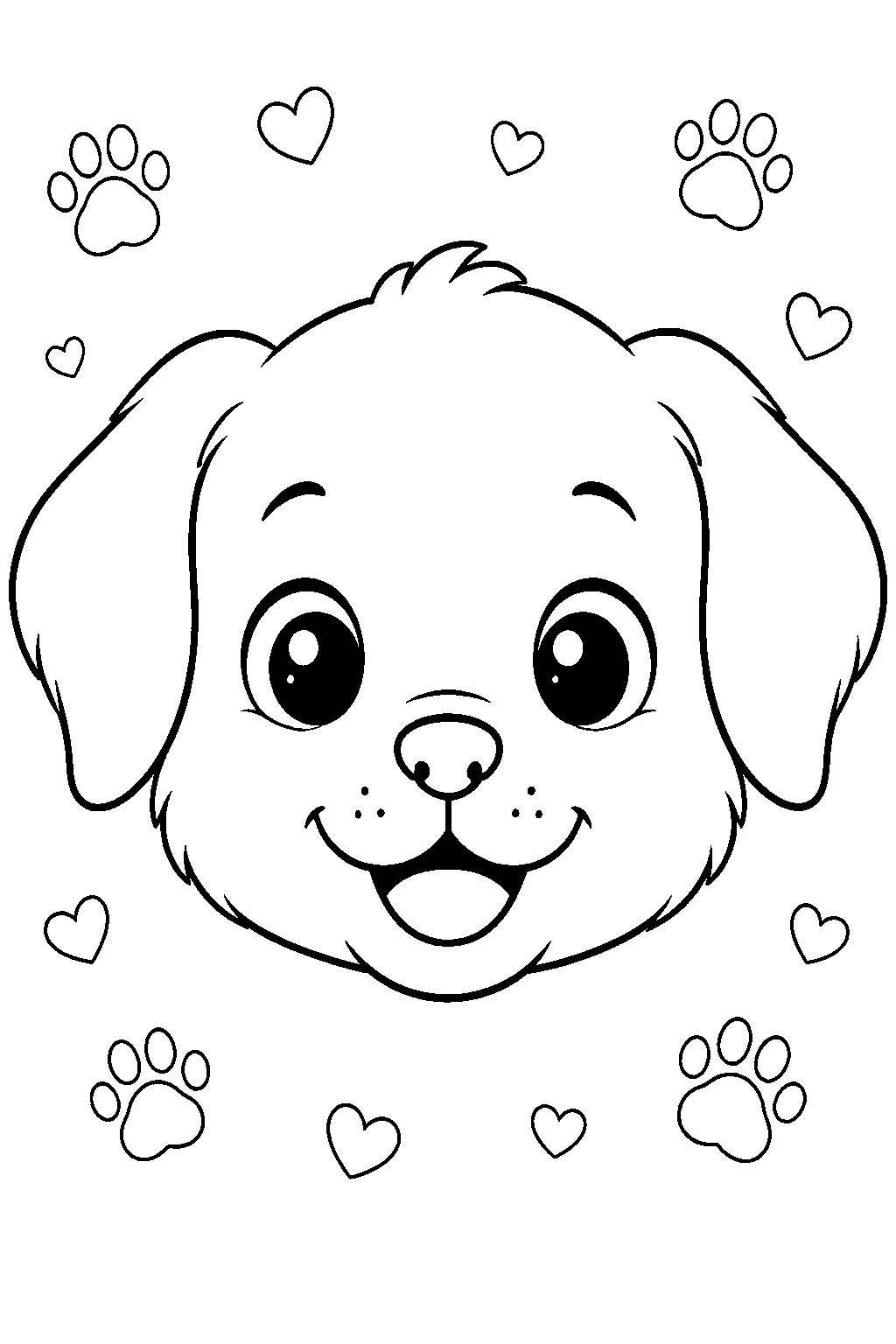 Coloriage visage de bébé chiot