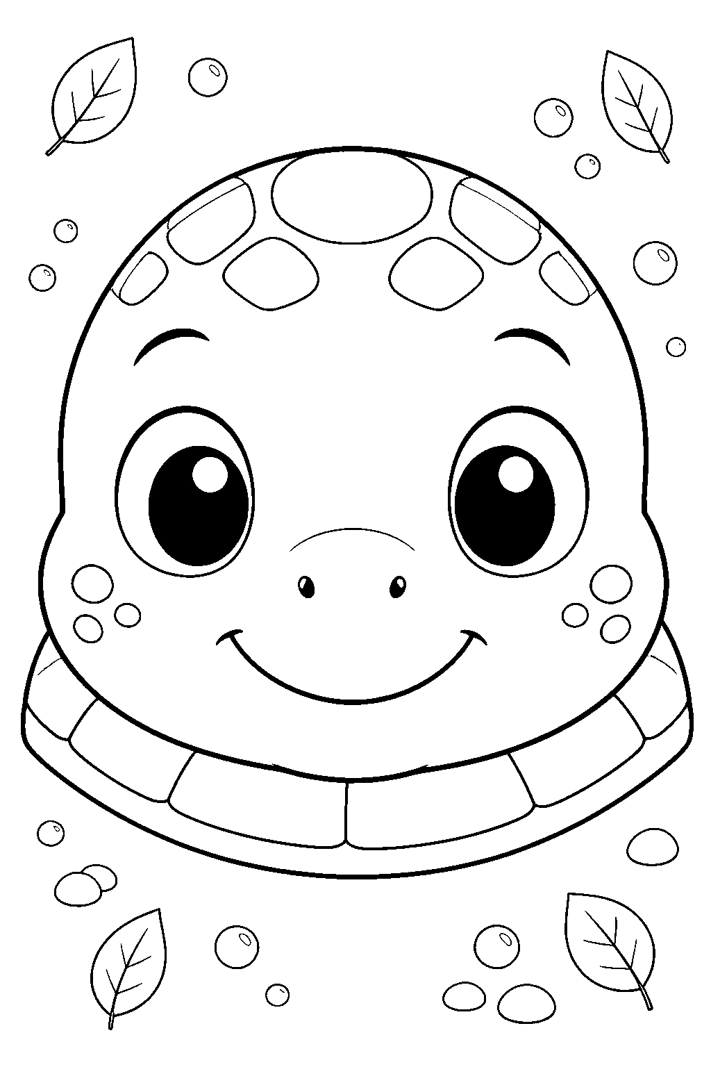 Baby Turtle Face Coloring Page