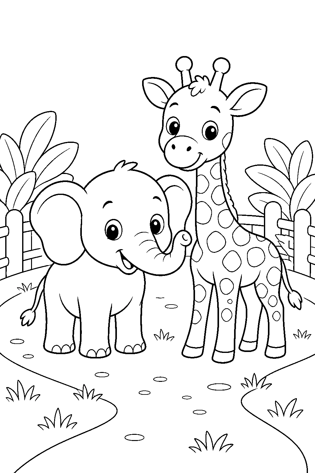 Cuccioli dello zoo da colorare