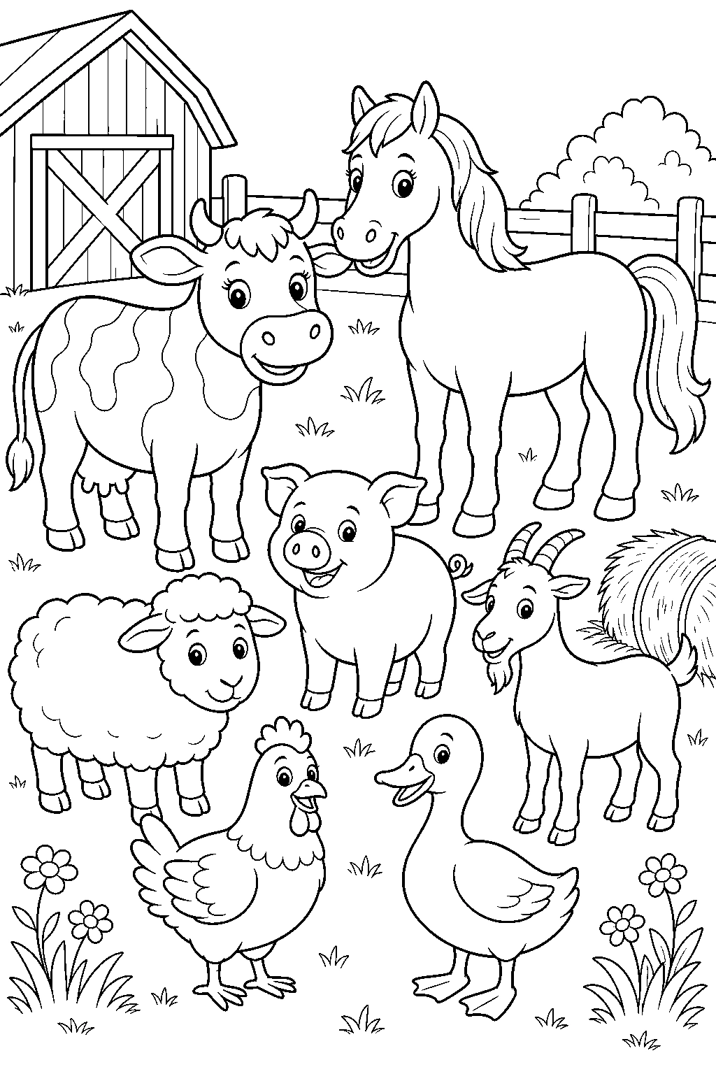 Coloriage animaux de basse-cour