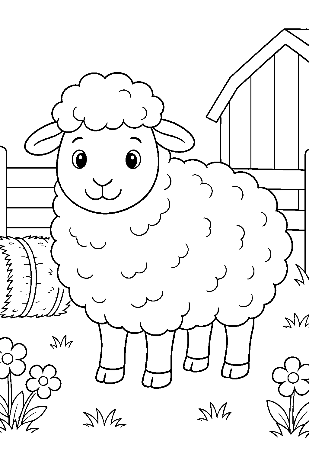 Barnyard Sheep Coloring Page