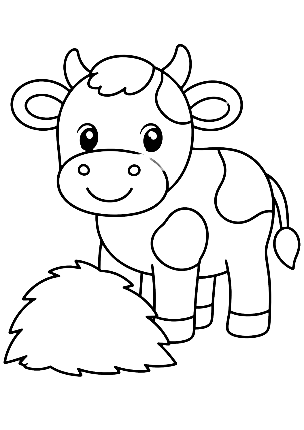 big-space calf coloring page with large open spaces for kids