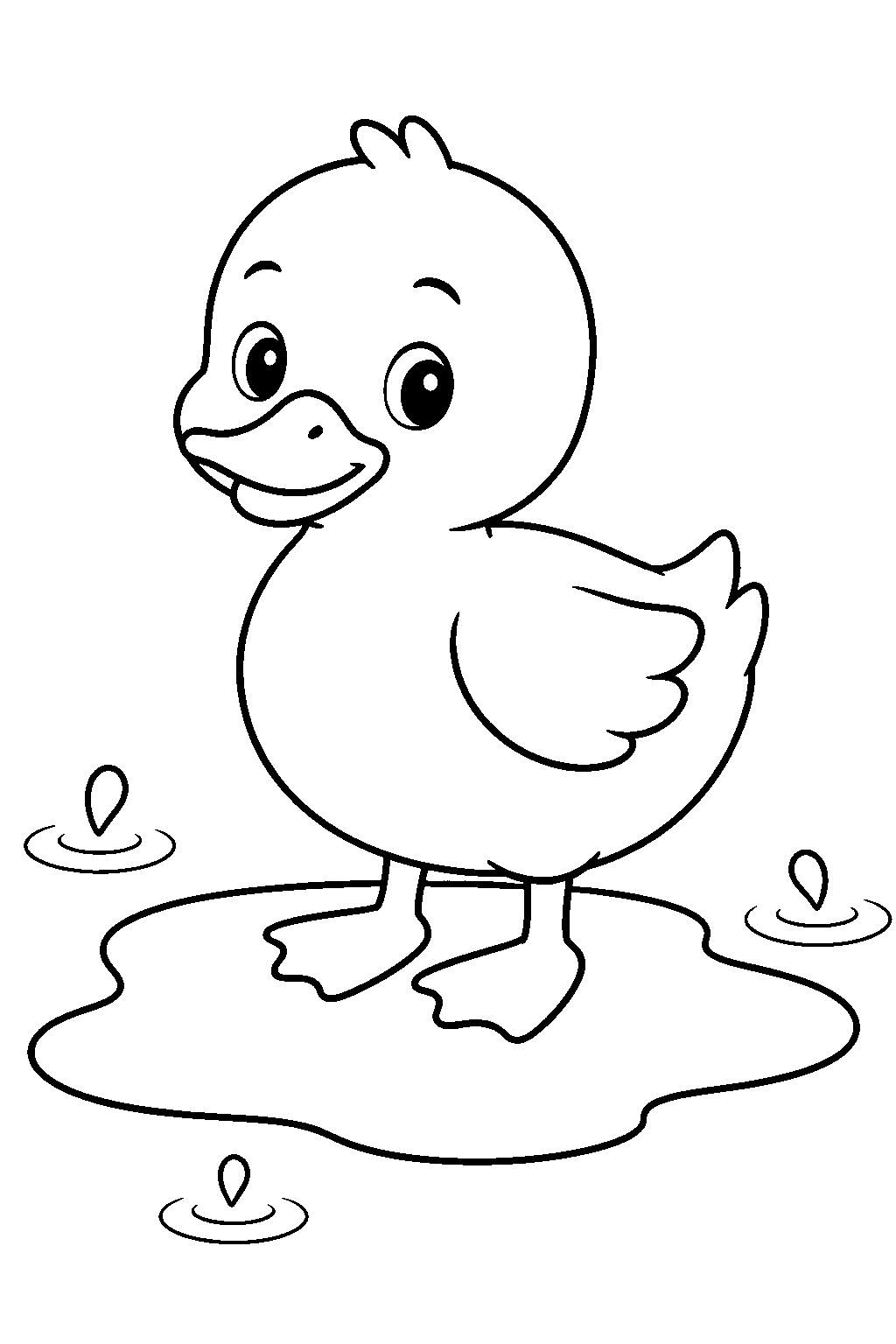 Big Space Duckling Coloring Page