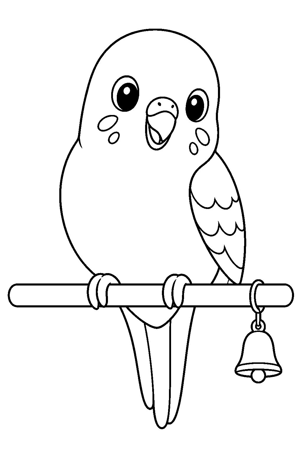 Coloriage perruche mignonne sur perchoir