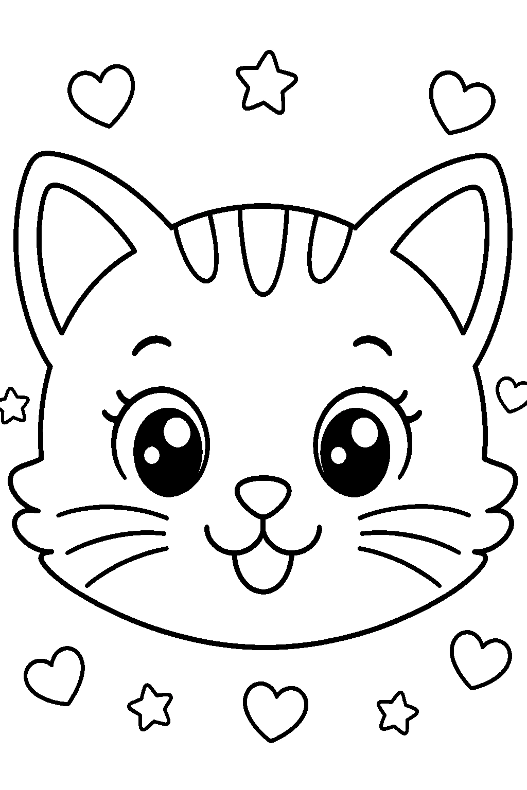 Сладко лице на котенце за оцветяване