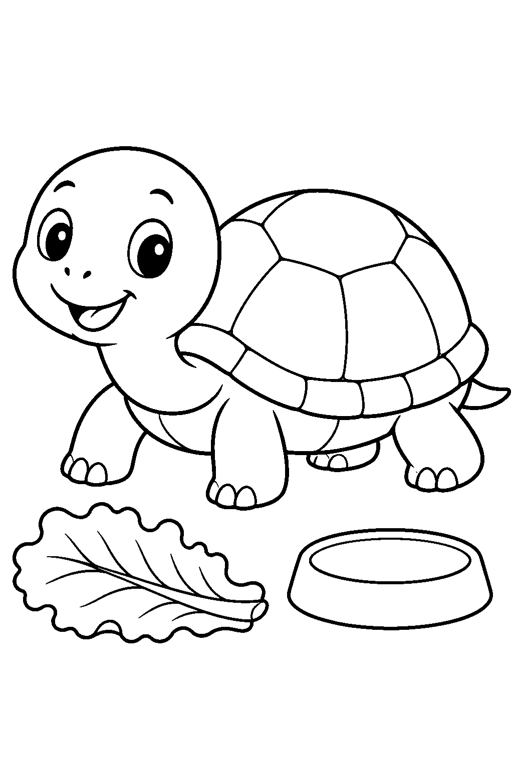 Coloriage petite tortue de compagnie mignonne