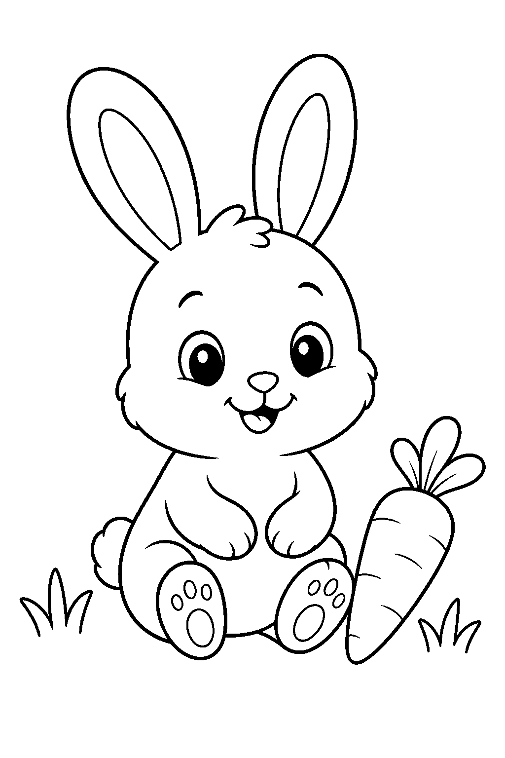 Easy Baby Bunny Coloring Page