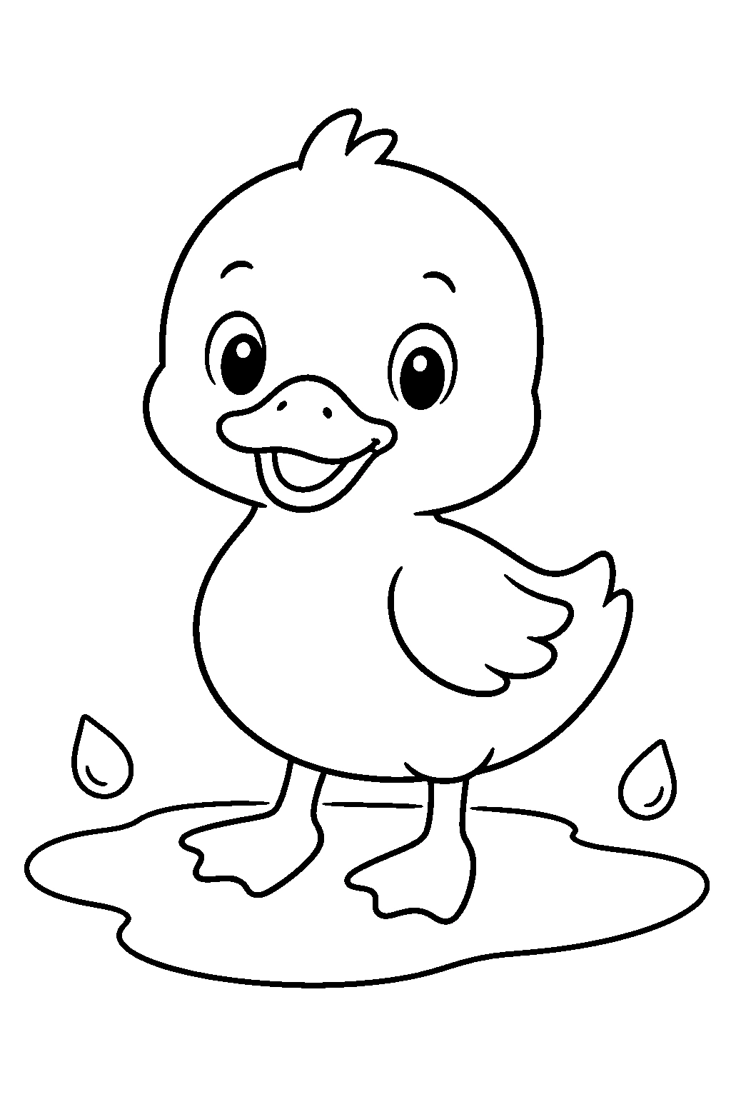 Easy Baby Duckling Coloring Page