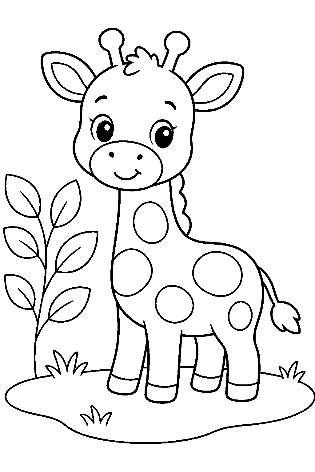 Coloriage bébé girafe facile