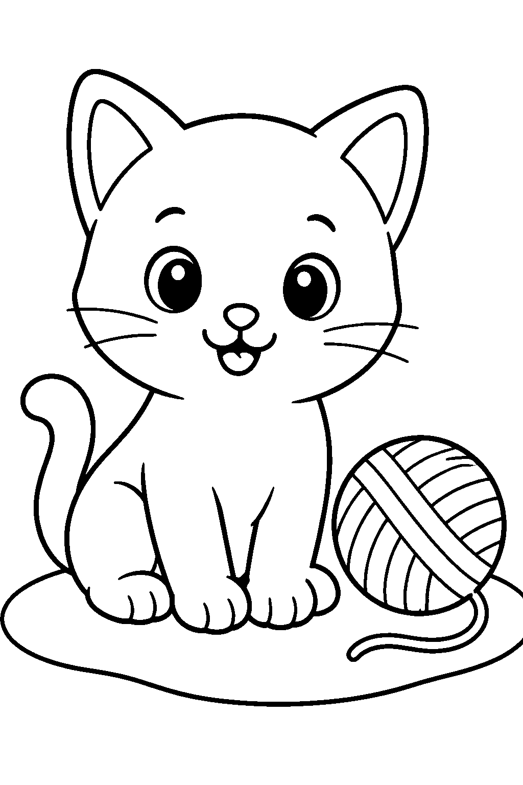 Gatito bebé fácil para colorear