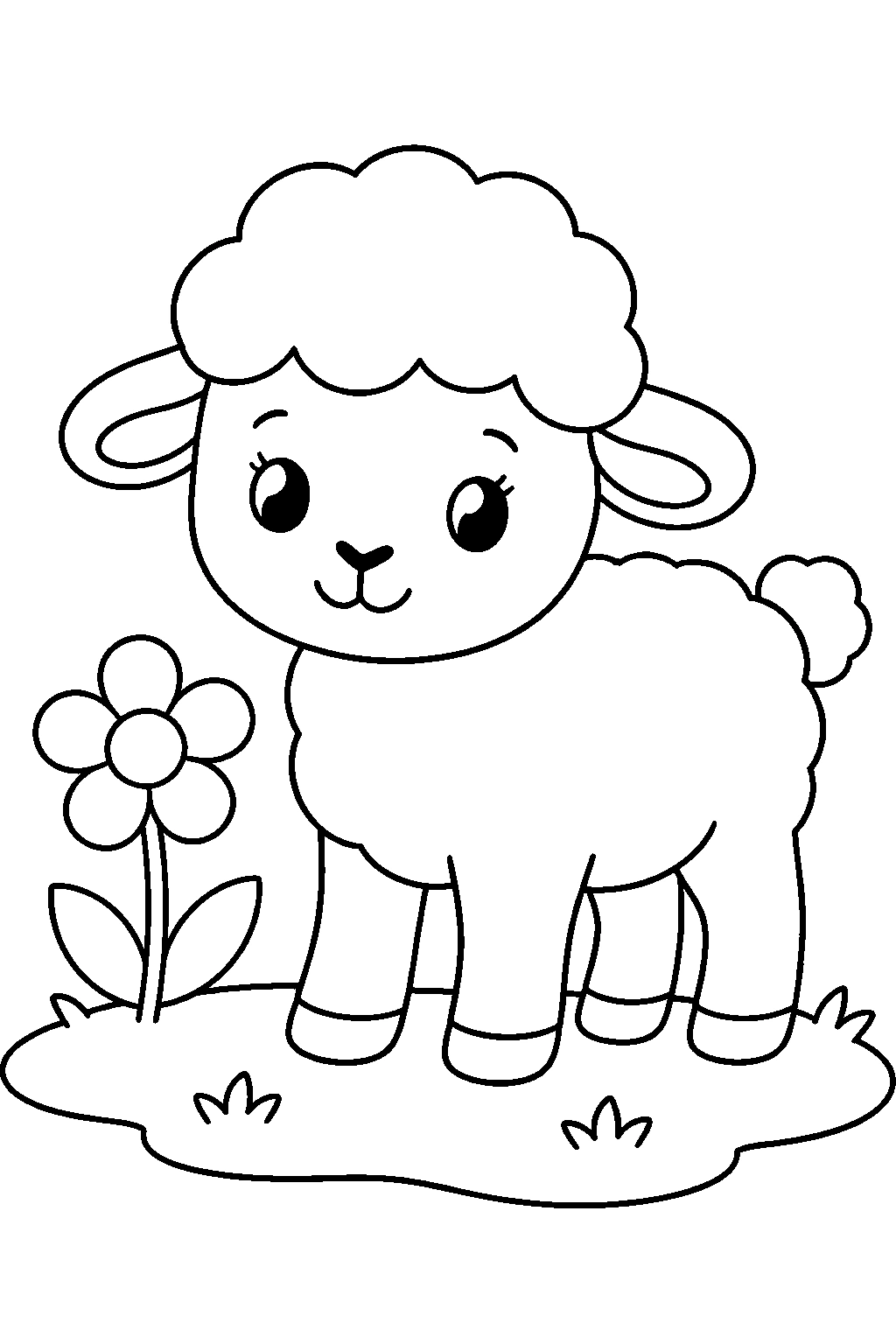 Coloriage bébé agneau facile