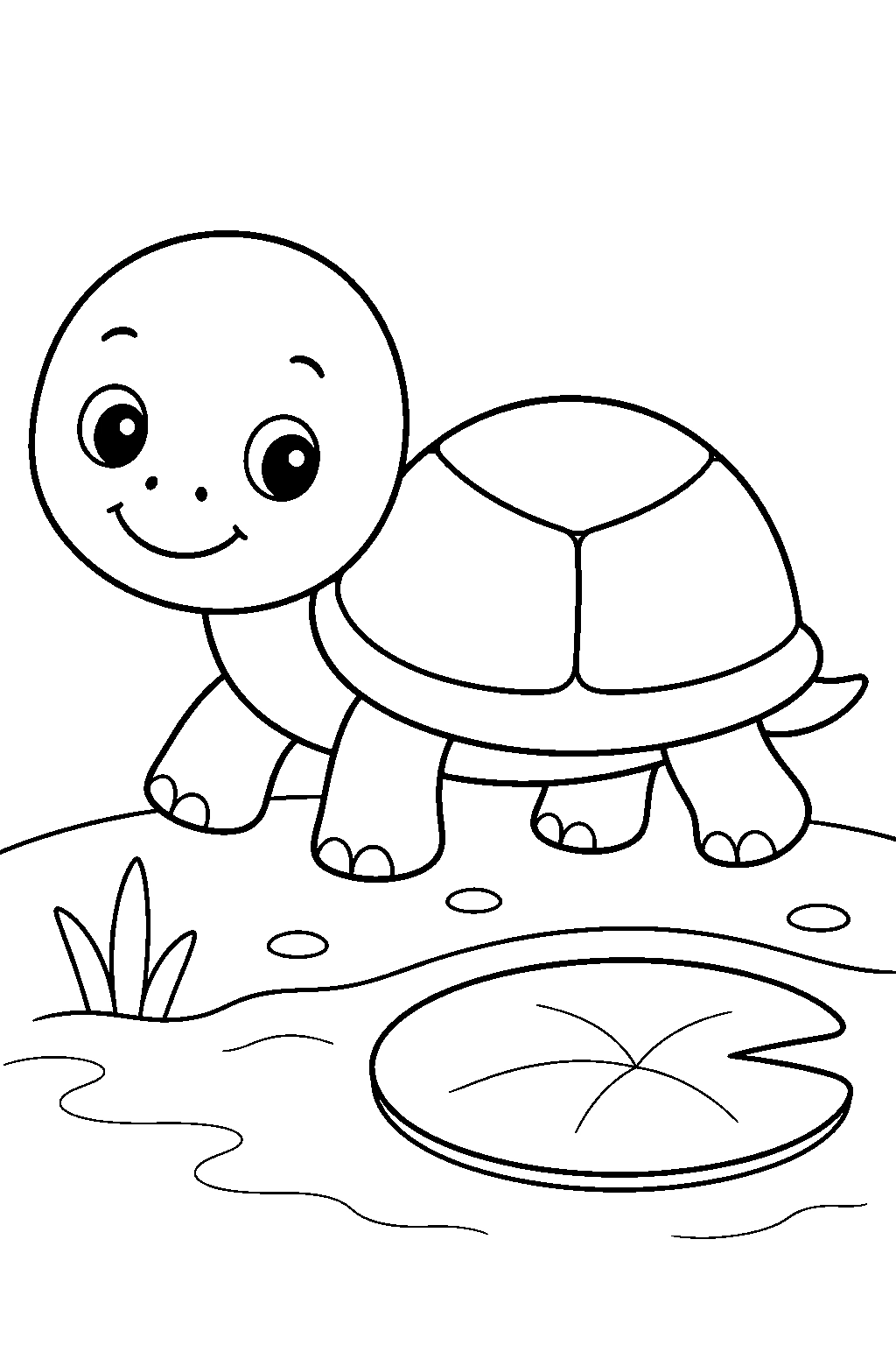 Coloriage bébé tortue facile