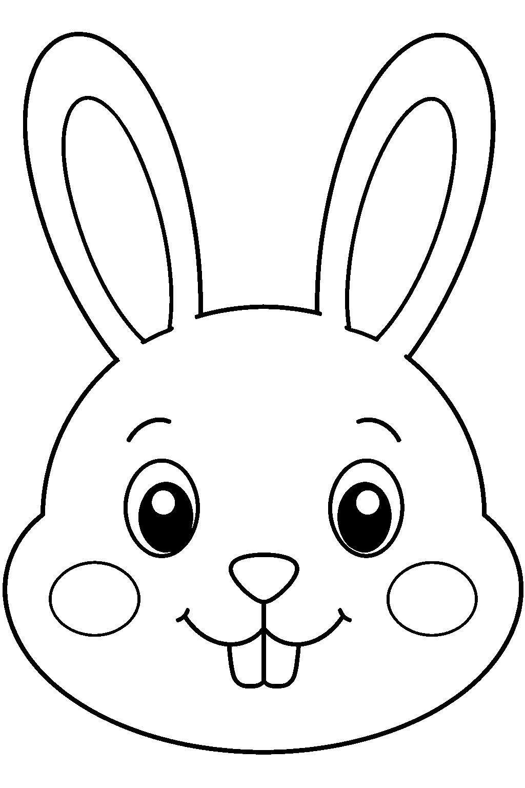 Easy Bunny Face Coloring Page
