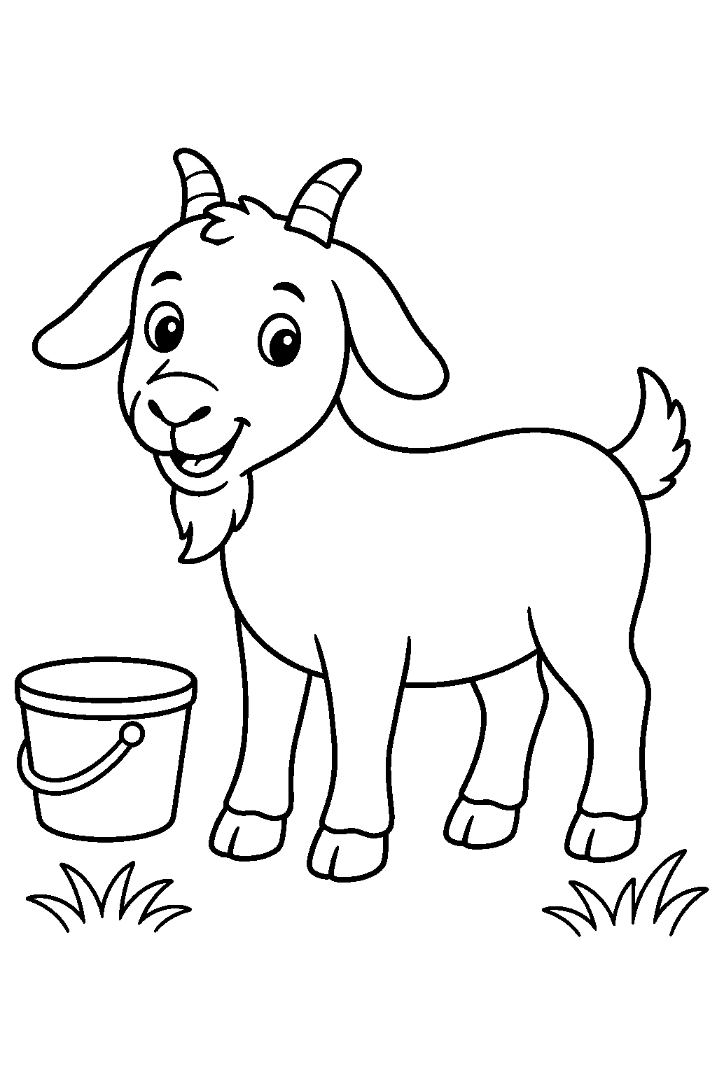 Cabra de granja fácil para colorear
