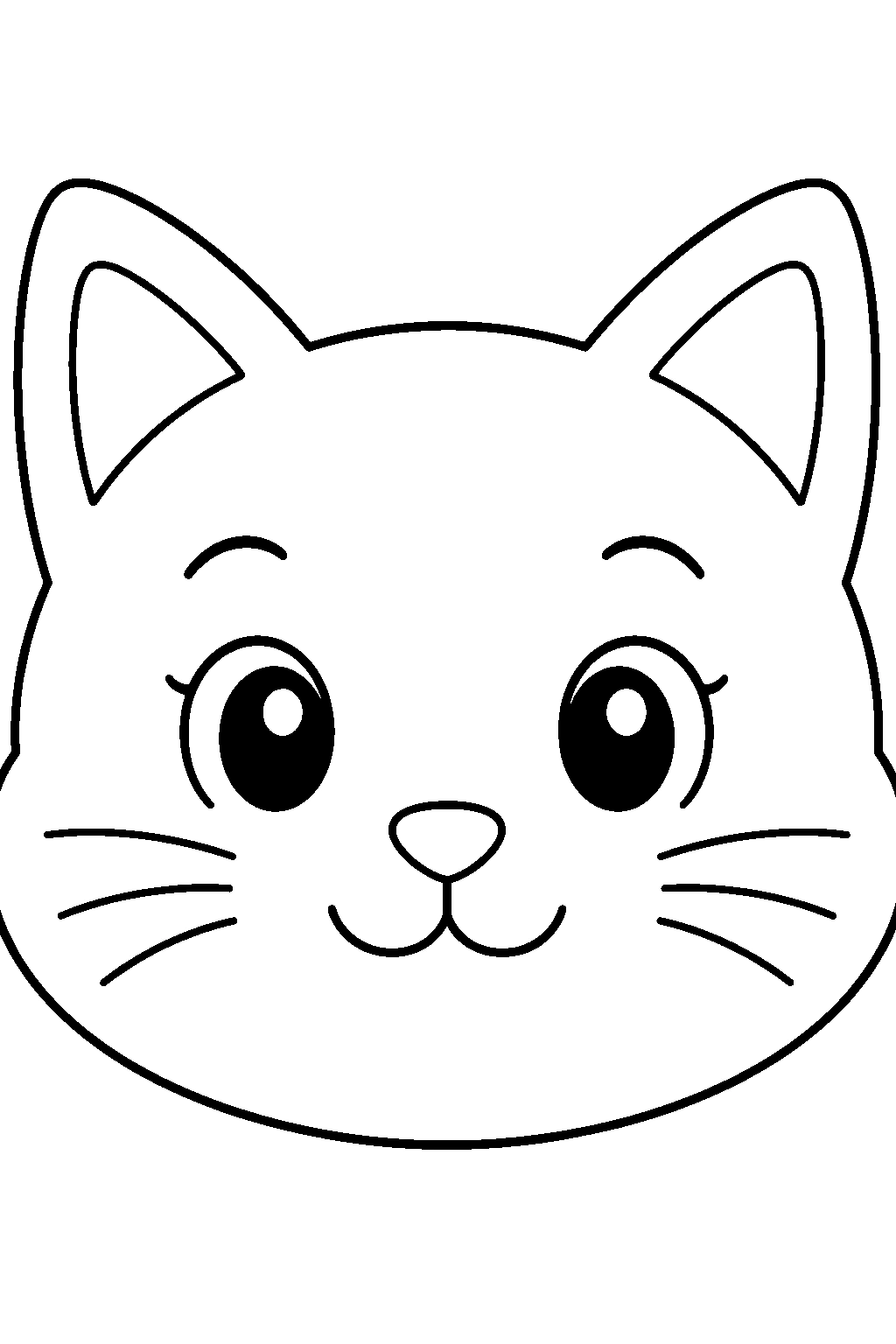 Лесно лице на котенце за оцветяване