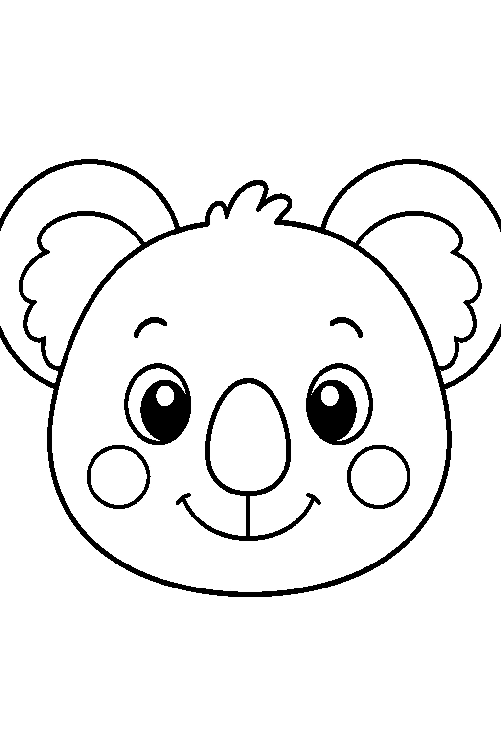 Faccia di koala facile da colorare