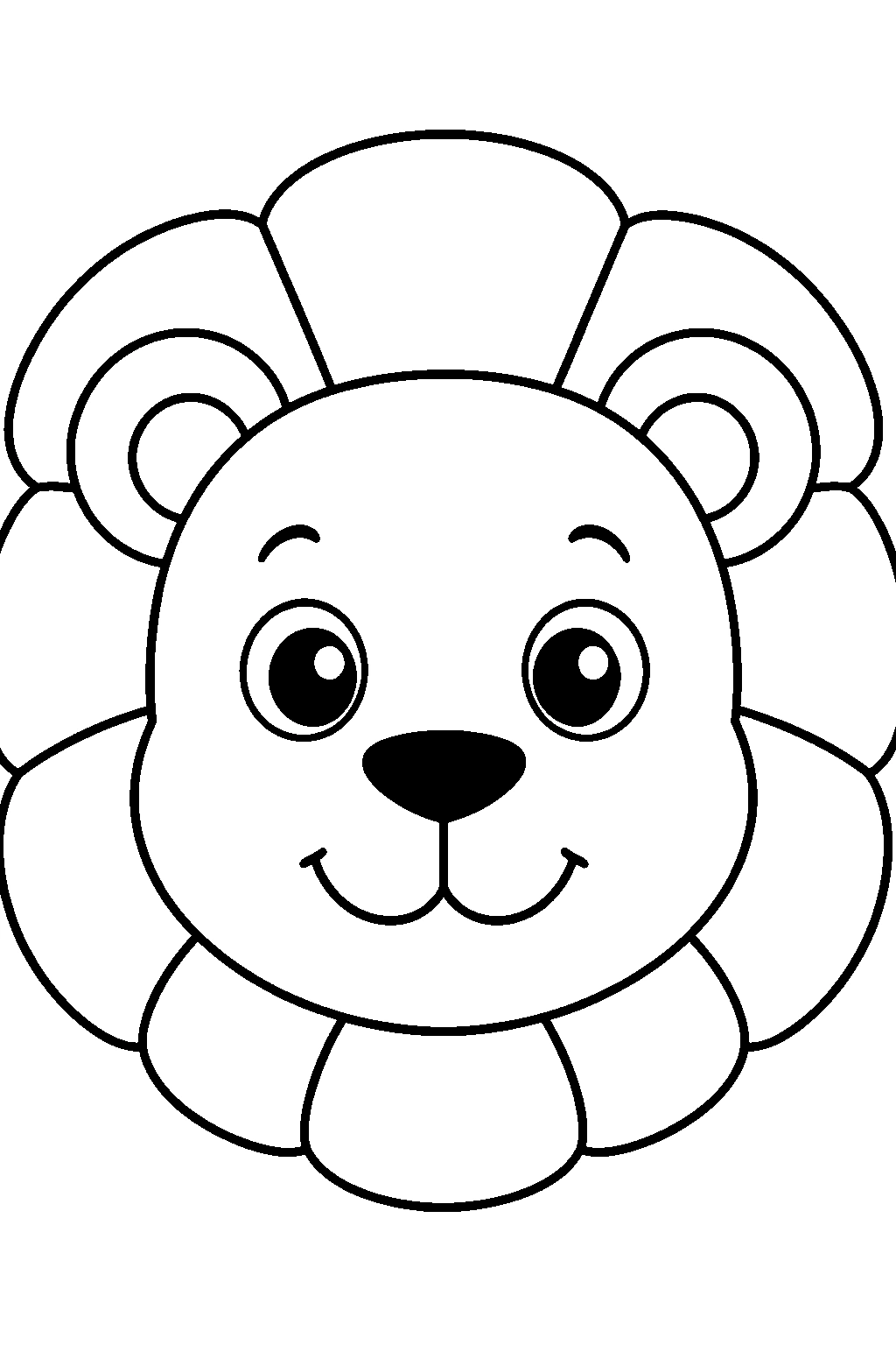 Cara fácil de león para colorear