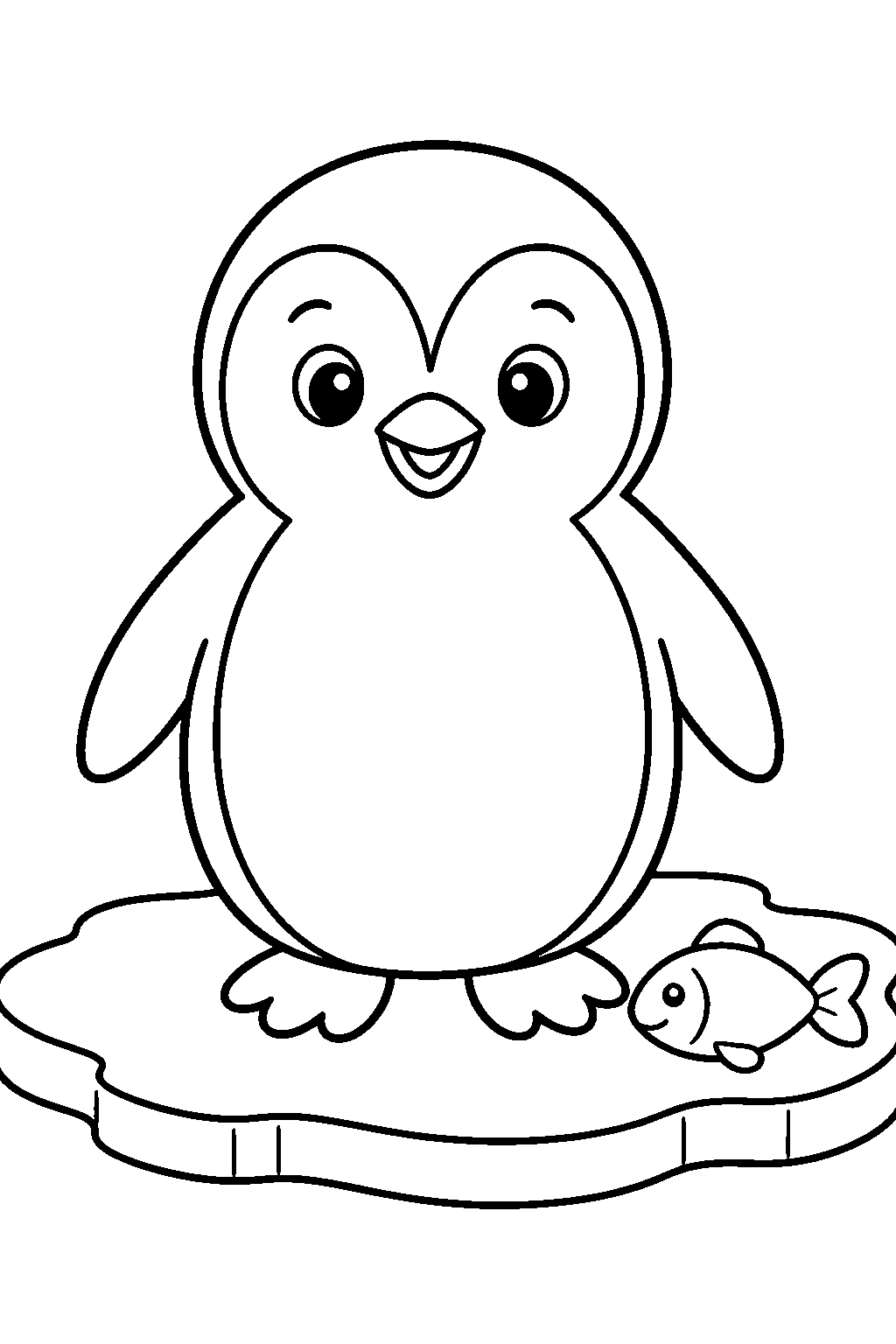 Pingüino de zoológico fácil para colorear