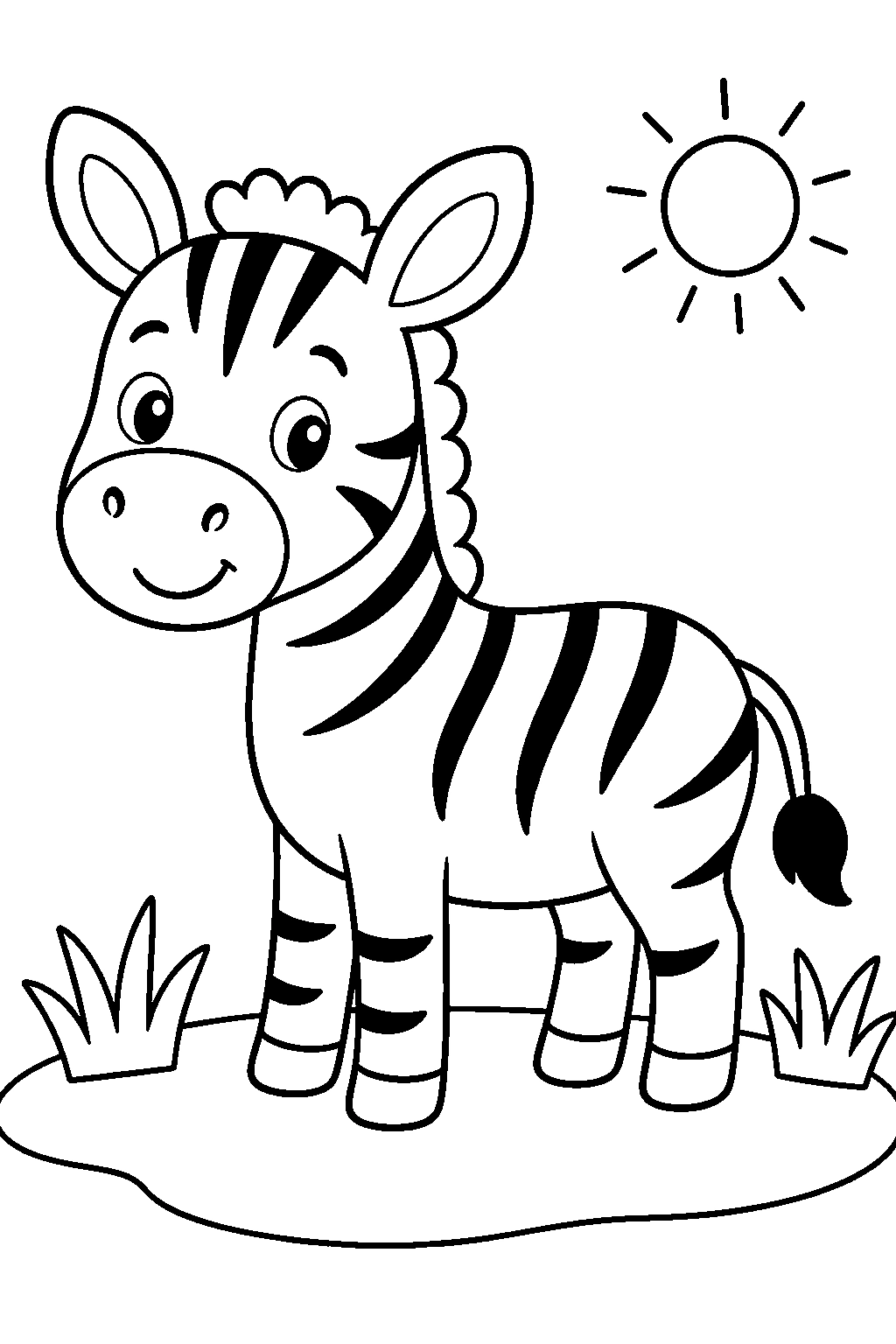Zebra dello zoo facile da colorare
