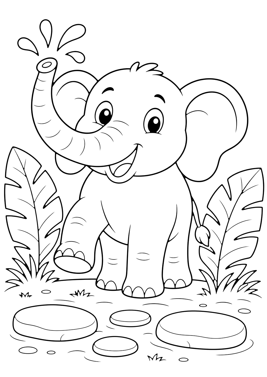 elephant zoo poster coloring page with a simple printable zoo animal poster for kids