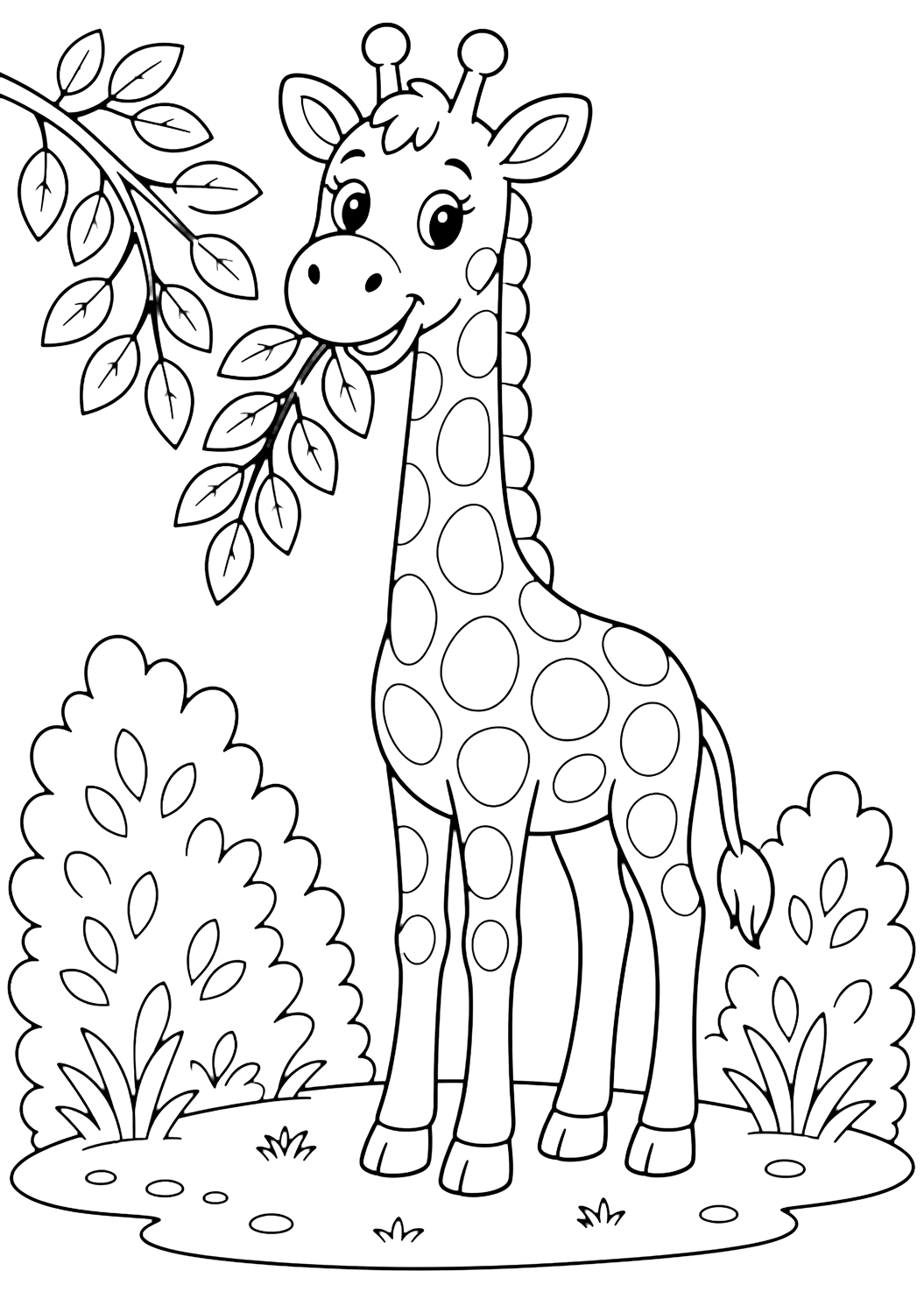 giraffe zoo poster coloring page with a simple printable zoo animal poster for kids
