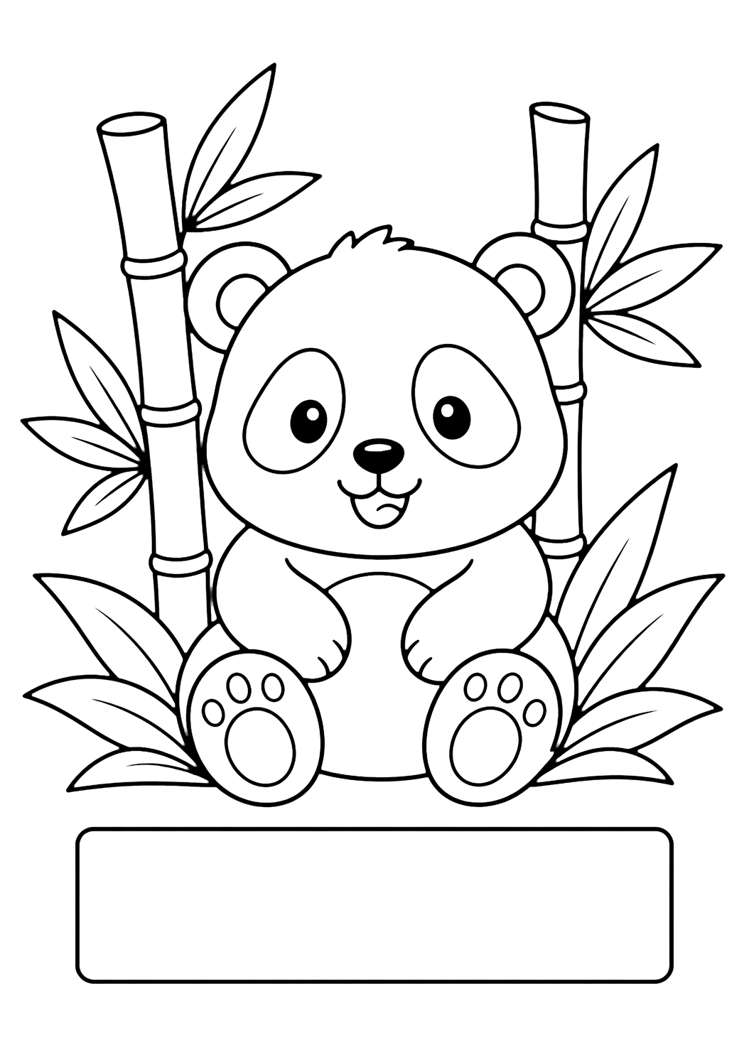 Coloriage panda avec étiquette de nom