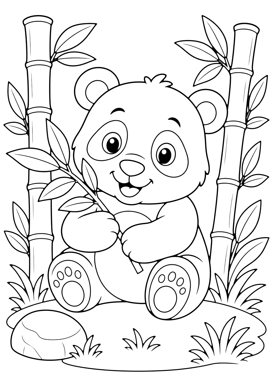 Panda-Zoo-Poster Ausmalbild mit einem einfachen Zoo-Tier-Poster zum Ausdrucken für Kinder