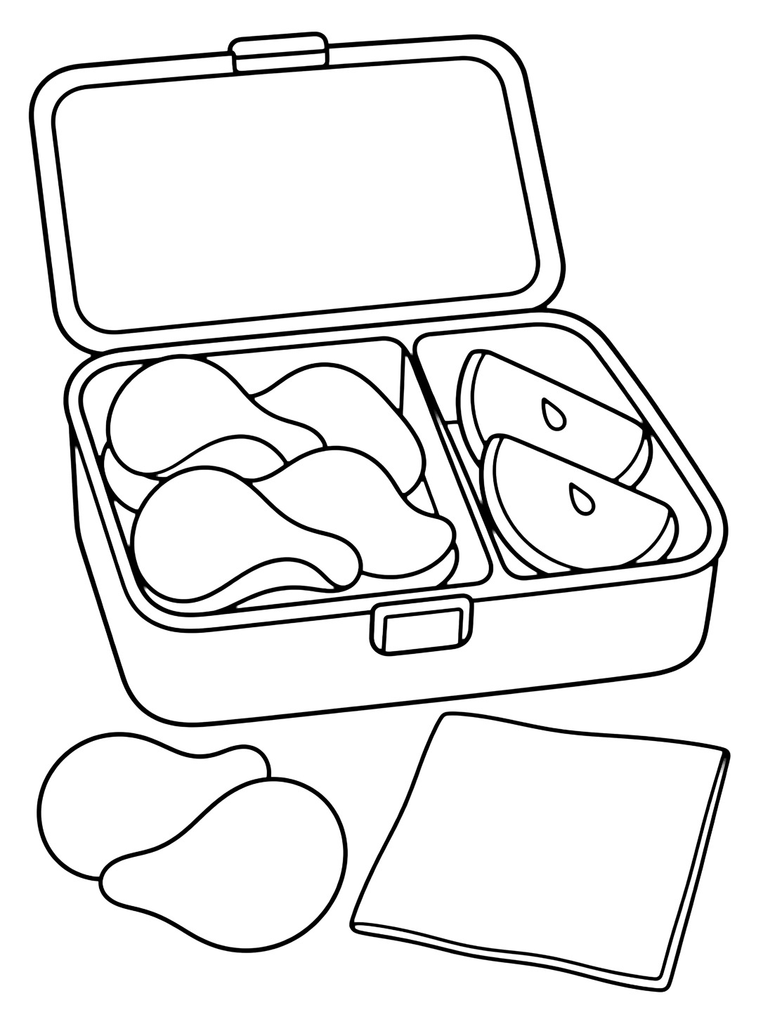 potato chips lunchbox coloring page with simple potato chips line art for kids