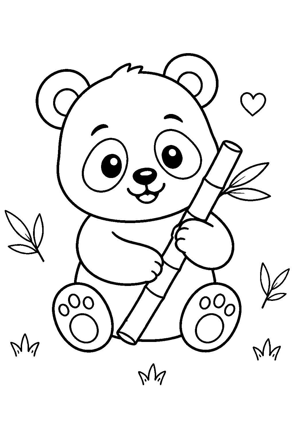 Panda piccolo semplice da colorare