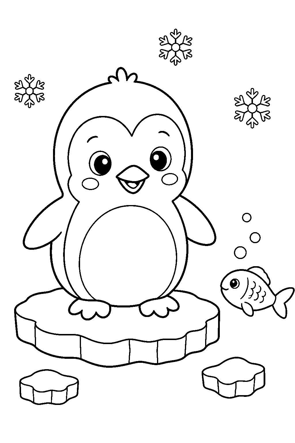 Pingüino bebé sencillo para colorear