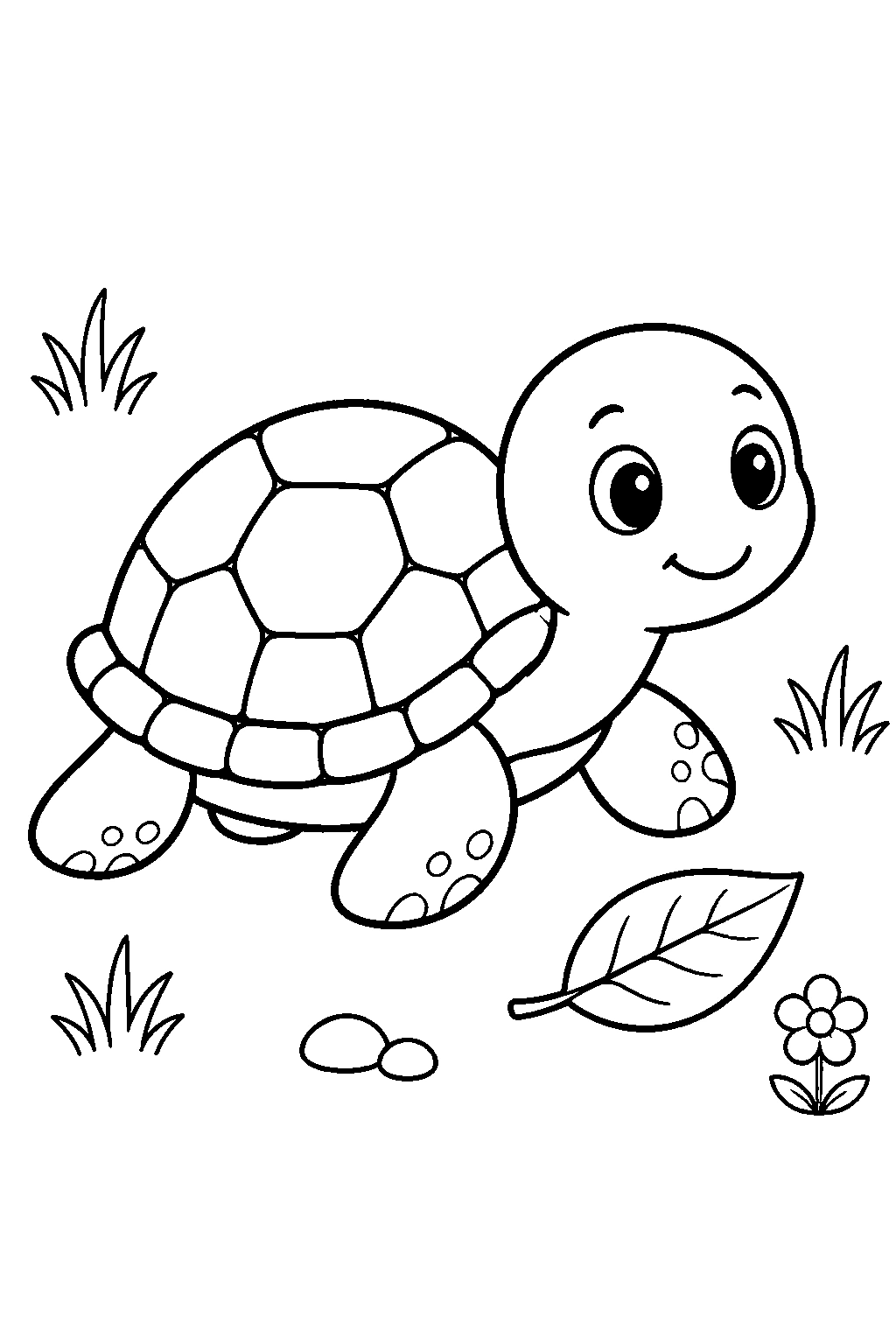 Simple Baby Turtle Coloring Page